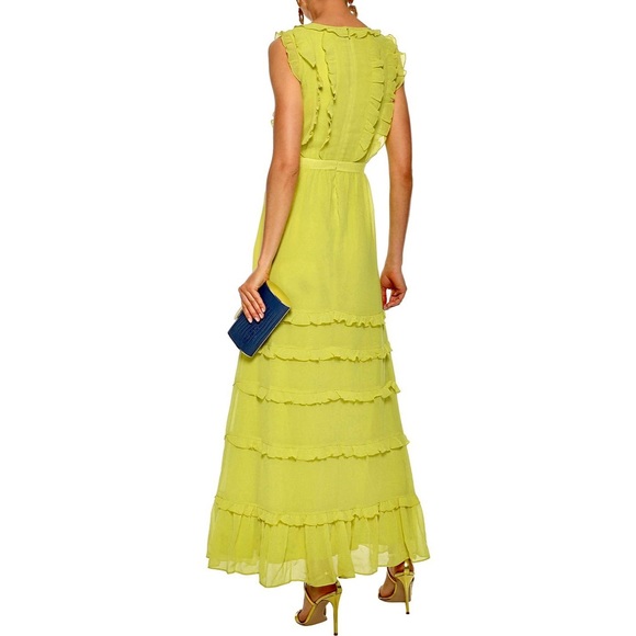 Badgley Mischka Ruffled Tiered Georgette Gown - Picture 2 of 16